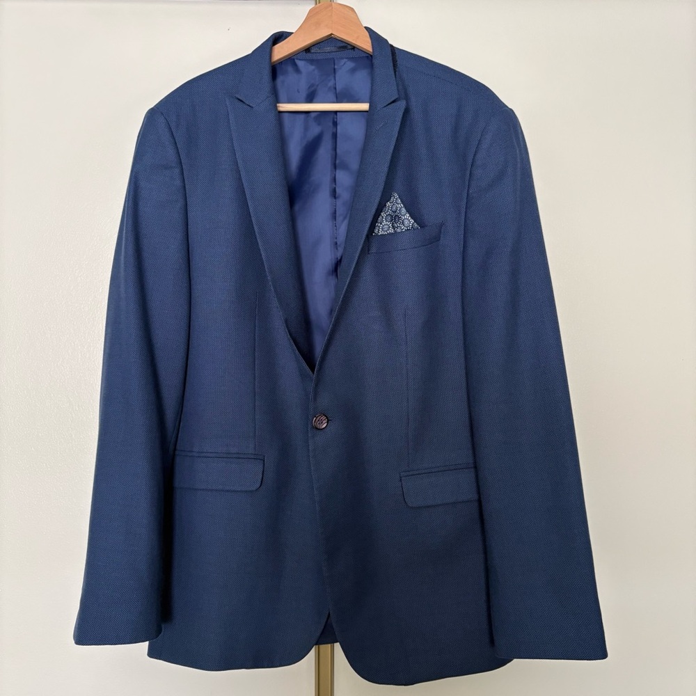 Vercini 46R (EU 56) Blue Sport Coat Blazer Business Casual Workwear